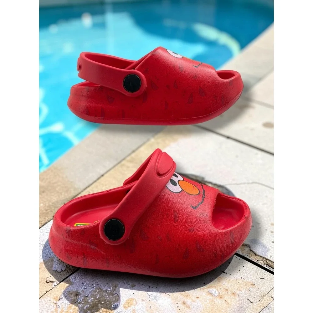 Sesame Street Elmo Red Character Clogs Kids Open Toe Slip On Sandals